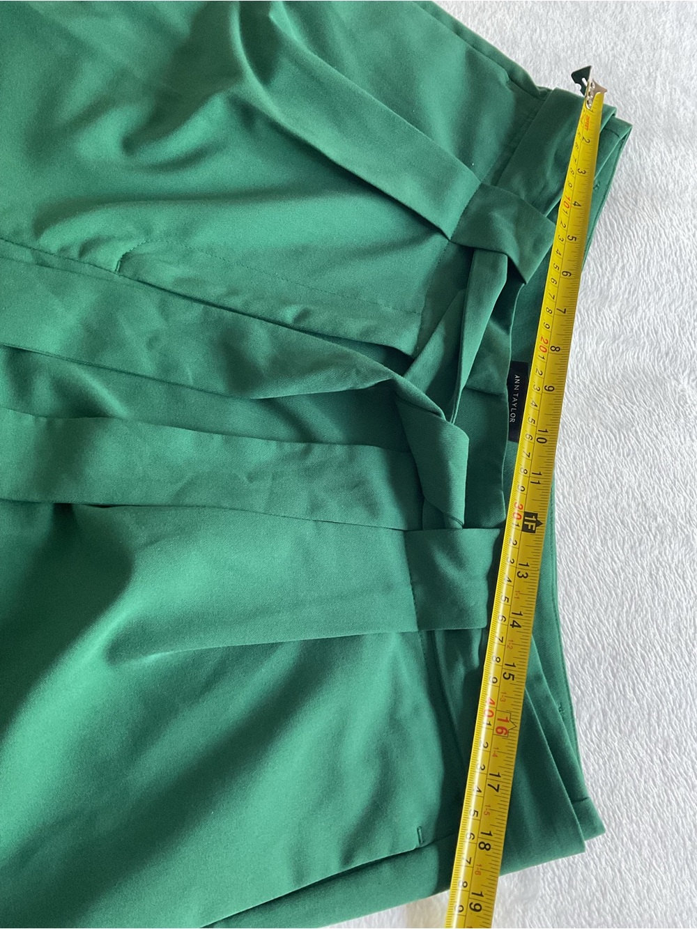 Ann Taylor Women’s Size 14 Green Wide Leg Belted Dress Pants - Picture 12 of 13
